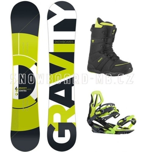 Snowboard komplet Gravity Contra lime1