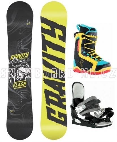 Dětský snowboard komplet Gravity Flash a barevné snb boty Beany1