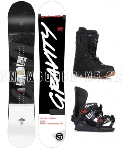 Pánský snowboard komplet Gravity Symbol 2022/23 rychlostahovací boty1