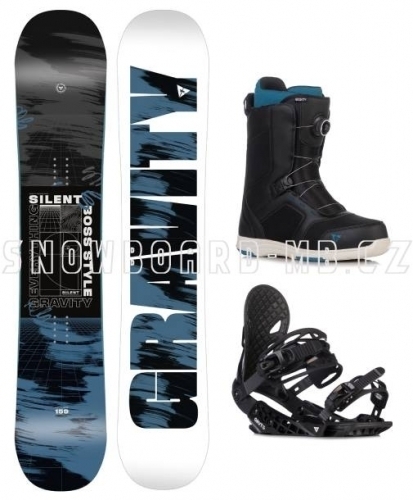 Pánský snowboard komplet Gravity Silent 2022/23 boty s utahováním kolečkem Atop - VÝPRODEJ1