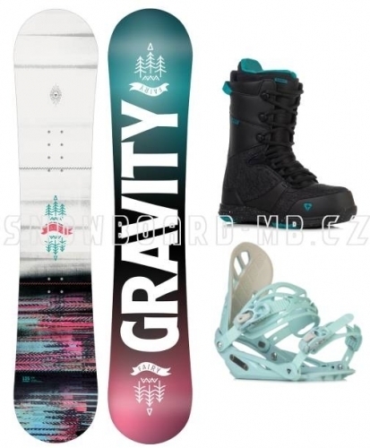 Dívčí snowboard komplet Gravity Fairy s vázáním a botami1