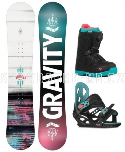 Dívčí dětský snowboard komplet Gravity Fairy s botami s kolečkem1