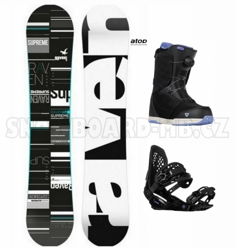 Dámský snowboard komplet Raven Supreme black/mint1
