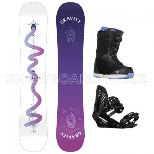 Dámský snowboardový komplet Gravity Sirene white s botami s kolečkem1