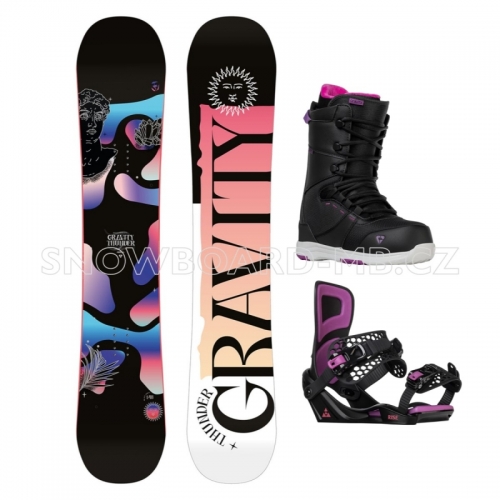 Dámský snowboardový komplet Gravity Thunder s vázáním Rise1