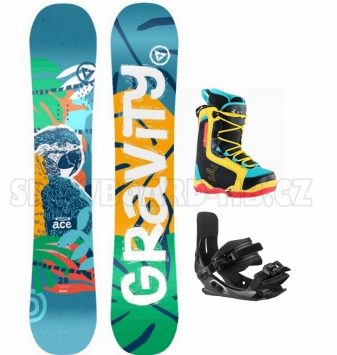 Dětský snowboardový komplet Gravity Ace s barevnými botami1