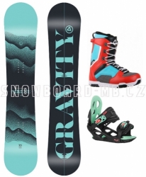 Dámský a dívčí snowboard komplet Gravity Sirene s menšími botami