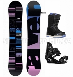 Dámský snowboardový komplet Raven Supreme black, vázání a boty Gravity