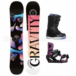 Dívčí snowboardový komplet Gravity Thunder Jr s většími botami s kolečkem
