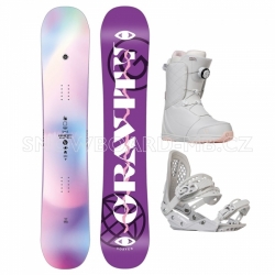 Dámský bílý snowboardový komplet Gravity Voayer s botami s kolečkem