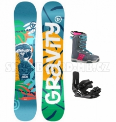 Dětský dívčí snowboardový set Gravity Ace s botami a vázáním