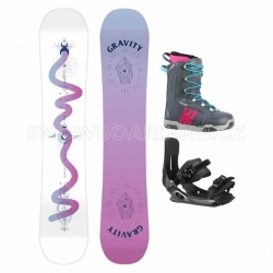 Dívčí junior snowboard komplet Gravity Fairy white s vázáním a botami Westige