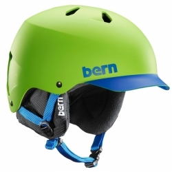 Snowboardová helma Bern Watts matte neon green/blue brim